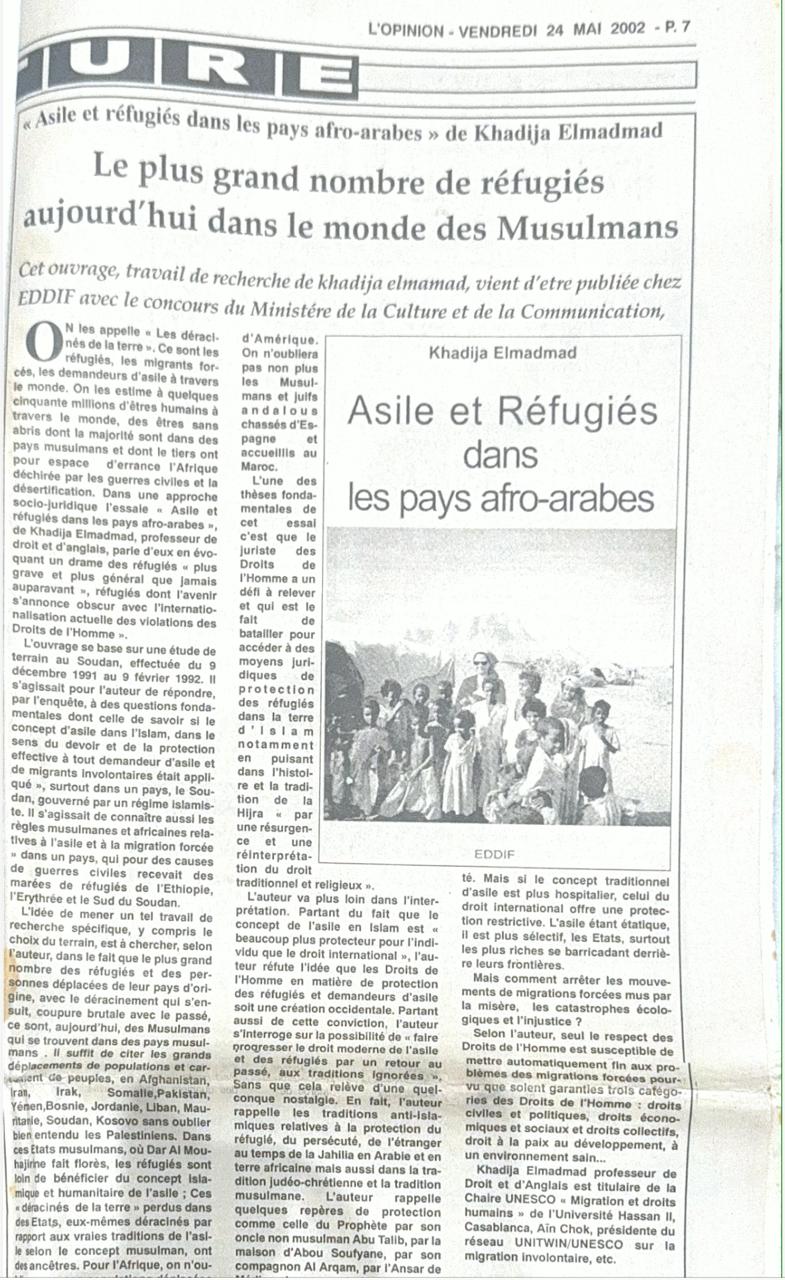 Asile et Réfugiés dans les pays afro-arabes